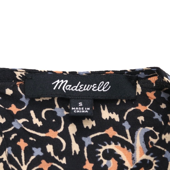 MADEWELL FIESTA PAISLEY 100% SILK BELL SLEEVE TOP - Picture 7 of 8